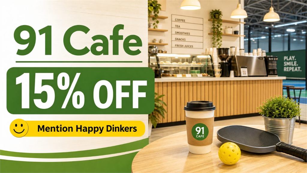 91 Cafe 15 percent discount promotion for Happy Dinkers players
