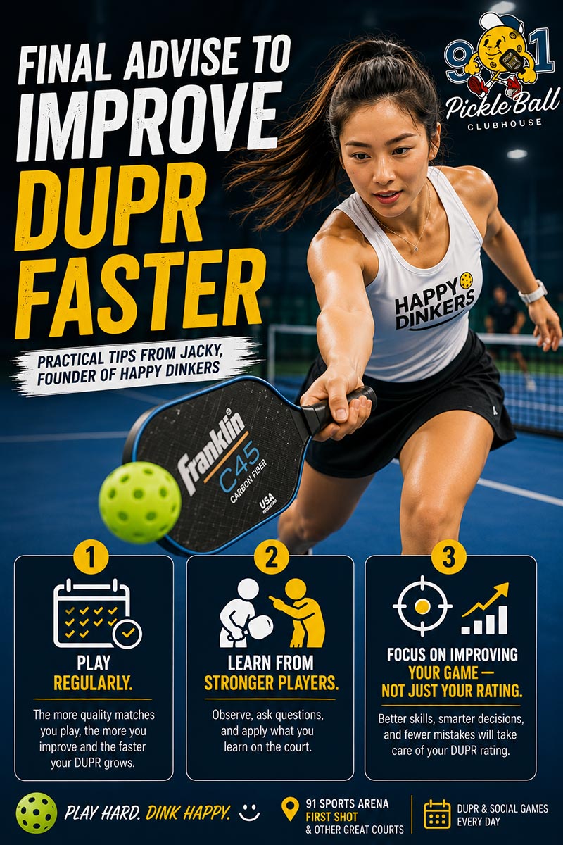 Final advise to improve
DUPR faster