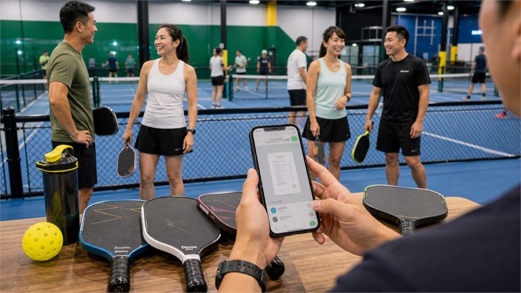 Player uploading a payment receipt for a pickleball game at an indoor court