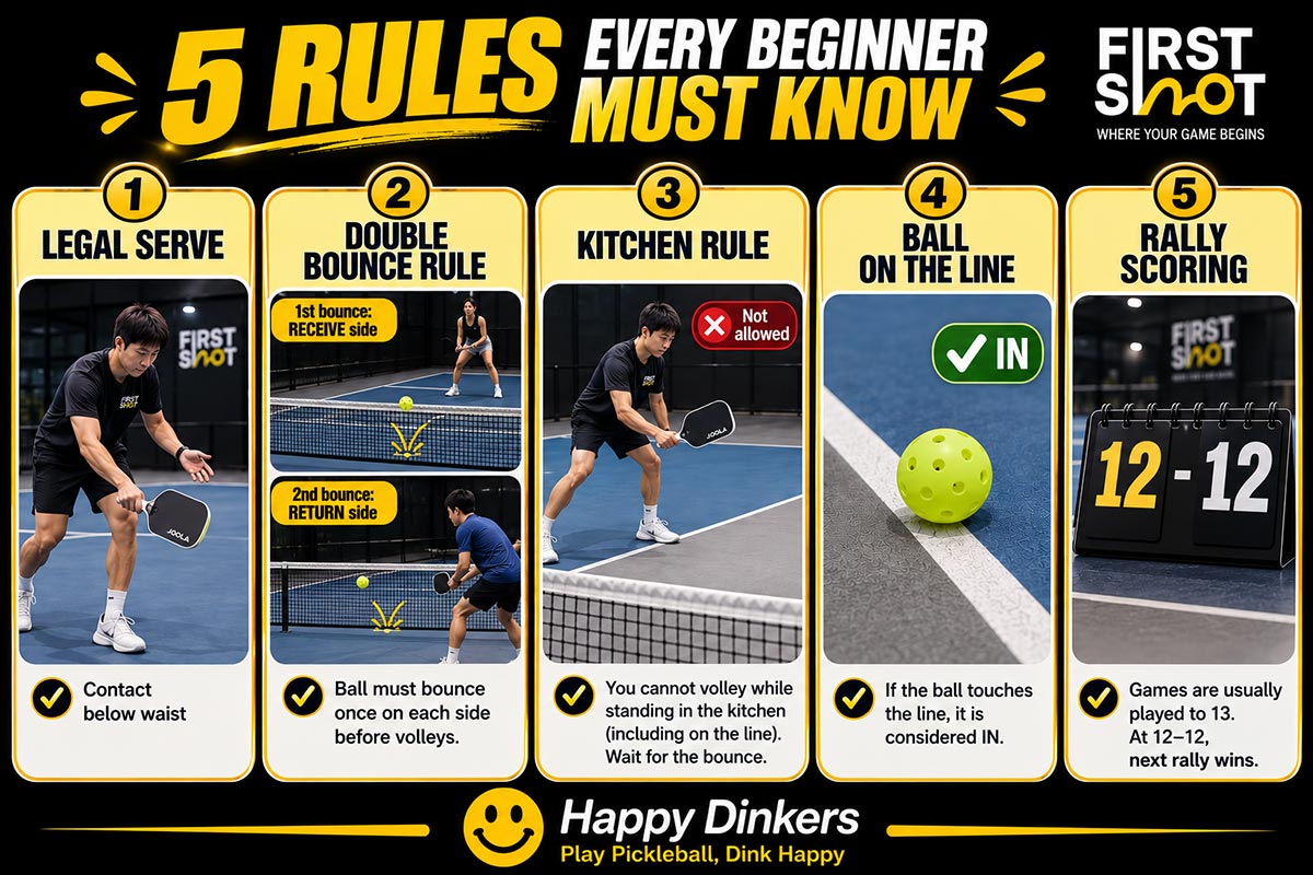 5 pickleball rules